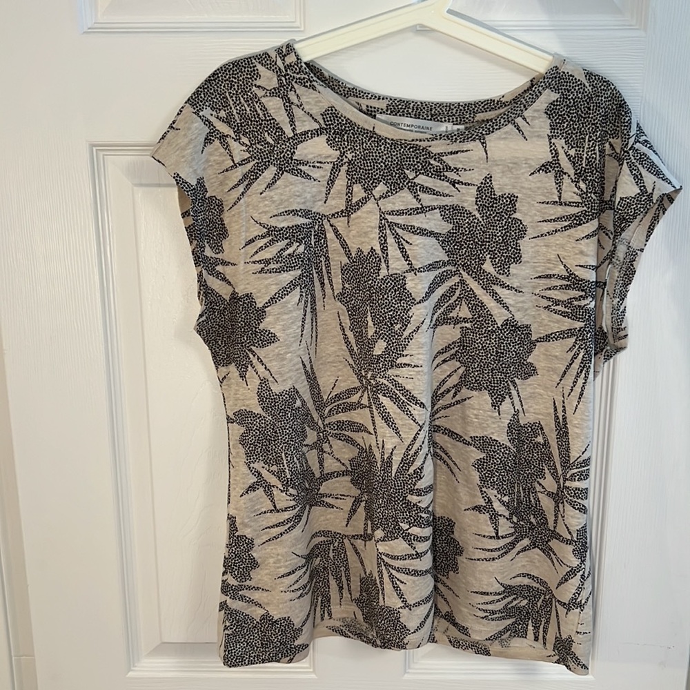 Contemporaine by Simons Short Sleeve Linen Top